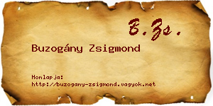 Buzogány Zsigmond névjegykártya